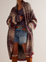 Women Yarn/Wool Yarn Striped Long Sleeve Comfy Boho Cardigan