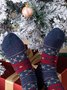 Christmas Snowman Elk Mid-calf Socks in Box