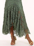 Boho Lace A-Line Natural Lace Maxi Skirt