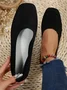 Simple Plain Breathable Slip On Flat Heel Shallow Shoes