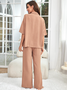 Others Plain Regular Sleeve Regular Fit Simple Pajama Set