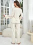 Vintage Regular Sleeve Regular Fit Plain Pajama Set