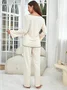 Vintage Regular Sleeve Regular Fit Plain Pajama Set