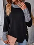 Casual Striped Turtleneck Long Sleeve T-shirt