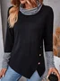 Casual Striped Turtleneck Long Sleeve T-shirt