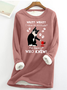 Casual Crew Neck Cat Sweatshirt
