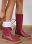 Comfortable Soft Lightweight Lace Up Chunky Heel Snow Boots Footwear