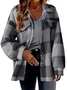 Women's Plaid Fleece Loose Winter Teddy Jacket
