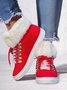 Casual Plain Wearable Lace-Up Flat Heel Classic Boots Fur
