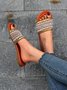 Elegant Plain Slip On High Heel Toe-covered Sandals