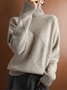 Women Wool/Knitting Plain Long Sleeve Comfy Casual Sweater