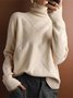 Women Wool/Knitting Plain Long Sleeve Comfy Casual Sweater