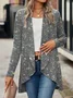 Women's Plain Glitter Regular Mid-long Loose Jacket