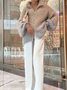 Women Wool/Knitting Plain Long Sleeve Comfy Casual Glitter Cardigan