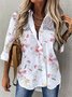 Women's Blouse Shirt Collar Long Sleeve Floral Lace Regular Loose Shirt