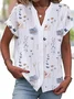 Women Shirt Buttoned Floral Loose Casual Blouse