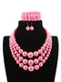 3pcs/set Elegant Imitation Pearl Multilayer Necklace Party Jewelry Set