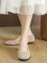 Casual Plain Slip On Low Heel Shallow Shoes