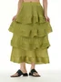 Casual Plain H-Line Natural Maxi Skirt