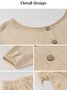 Women Plain Crew Neck Long Sleeve Comfy Casual Top With Pants Two-Piece Set