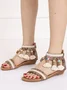 Boho Ethnic Slip On Flat Heel Ankle Strap Sandals Tassel