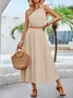 Women Plain One Shoulder Sleeveless Comfy Casual Top With Skirt Two-Piece Set
