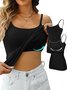 Casual Comfy Spaghetti Plain Cami Basic Breathable Tank Tops