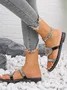 Casual Plain Slip On Flat Heel Thong Sandals Glitter