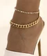 Gold personalized exaggerated anklet set