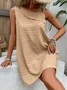 Women Short Dress Plain Asymmetrical Sleeveless Comfy Casual Dress