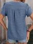 Shirt Collar Short Sleeve Plain Regular Loose Shirt For Women