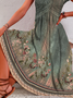 Women Nationality/ethnic V Neck Short Sleeve Comfy Casual Maxi Dress