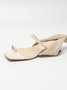 Urban Plain Non-Slip Lace-Up Low Heel Thong Sandals