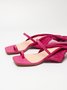 Urban Plain Non-Slip Lace-Up Low Heel Thong Sandals