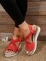 Casual Geometric Slip On Low Heel Slide Sandals
