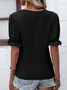 V Neck Short Sleeve Plain Regular Regular Fit Shirt For Women
