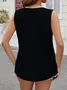 Casual Notched Color Block Tank Top
