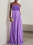 Women Plain Strapless Sleeveless Comfy Vacation Maxi Dress