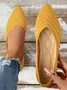 Casual Plain Slip On Flat Heel Shallow Shoes