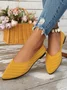 Casual Plain Slip On Flat Heel Shallow Shoes