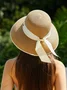 Color Block Wide Brim Straw Hat