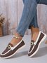 Casual Plain Slip On Flat Heel Shallow Shoes
