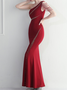 Women Plain One Shoulder Sleeveless Comfy Sexy Maxi Dress