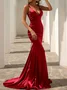 Women Plain V Neck Sleeveless Comfy Sexy Maxi Dress