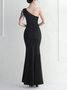 Women Plain One Shoulder Sleeveless Comfy Sexy Maxi Dress