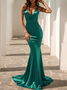 Women Plain V Neck Sleeveless Comfy Sexy Maxi Dress