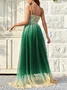 Women Ombre V Neck Gallus Comfy Sexy Maxi Dress