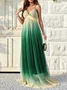 Women Ombre V Neck Gallus Comfy Sexy Maxi Dress