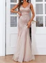 Women Plain V Neck Sleeveless Comfy Sexy Maxi Dress