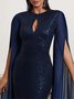 Women Plain Crew Neck Long Sleeve Comfy Sexy Maxi Dress